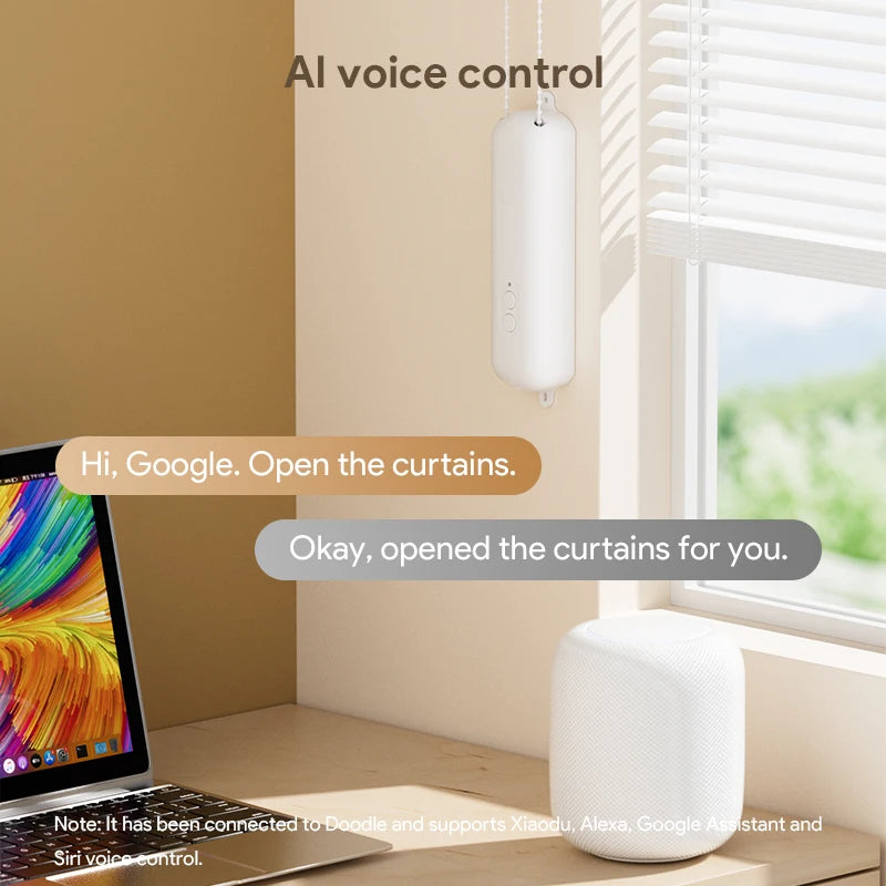 Rechargable Roller Blind Robot Automatic Curtain Bot Motorised Shutter Opener Support Alexa Google Assistant Siri Voice Control
